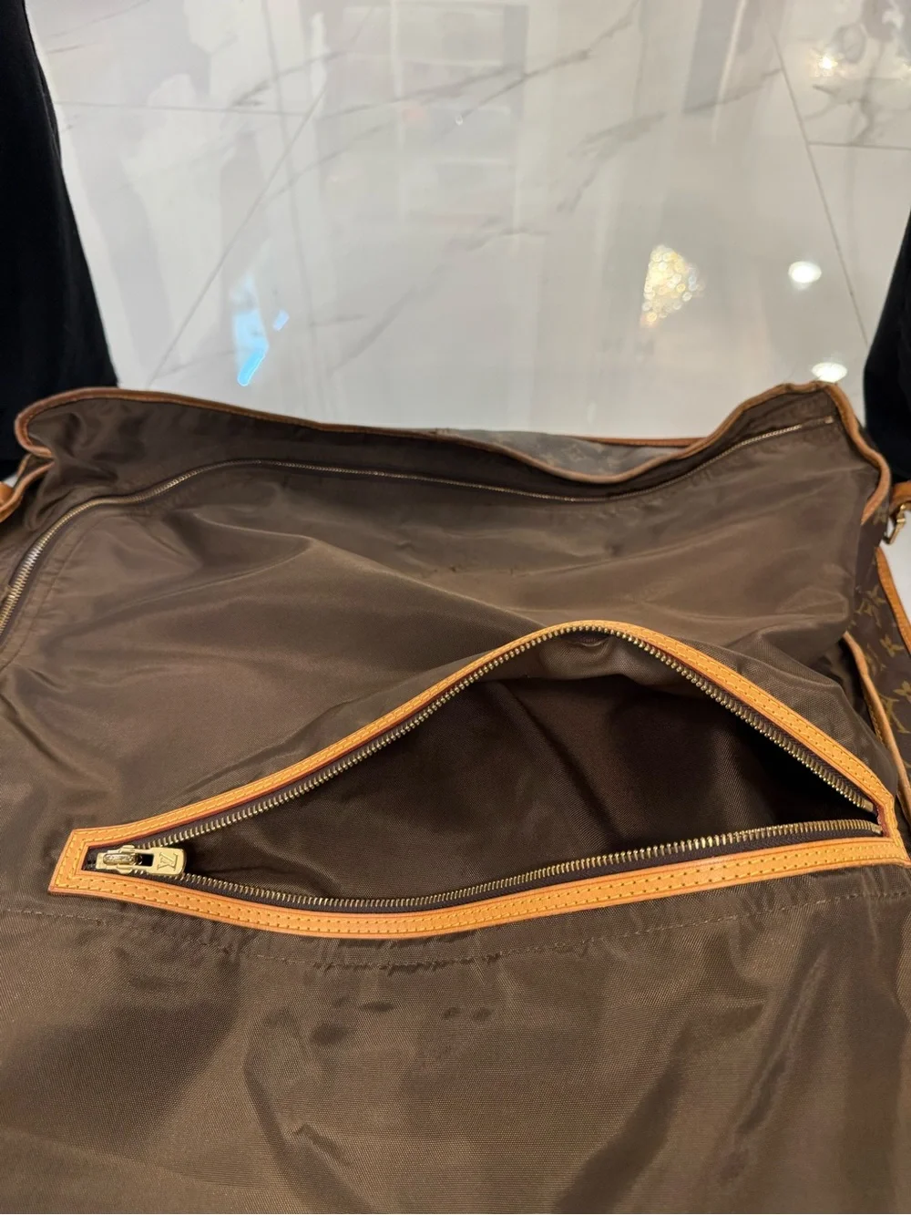 Louis Vuitton Monogram Canvas Travel Garment Bag with Tan Trim